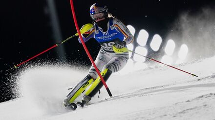 Emma Aicher war nach ihrem Abfahrtssieg von St. Moritz auch im Slalom von Courchevel bestens aufgelegt.