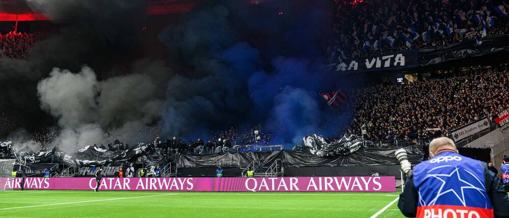  Uefa-Champions-League-Spiel Eintracht Frankfurt gegen Atalanta Bergamo im Deutsche Bank Park in Frankfurt.