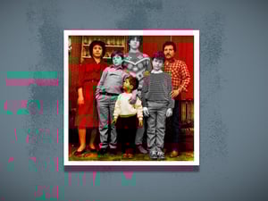 Die Familie Pantisano in den 80er Jahren: Von links nach rechts: Mutter Maria, Leonardo, Cataldo, Alfonso, Vater Giuseppe. Vorn steht der jüngste Sohn, Luigi.