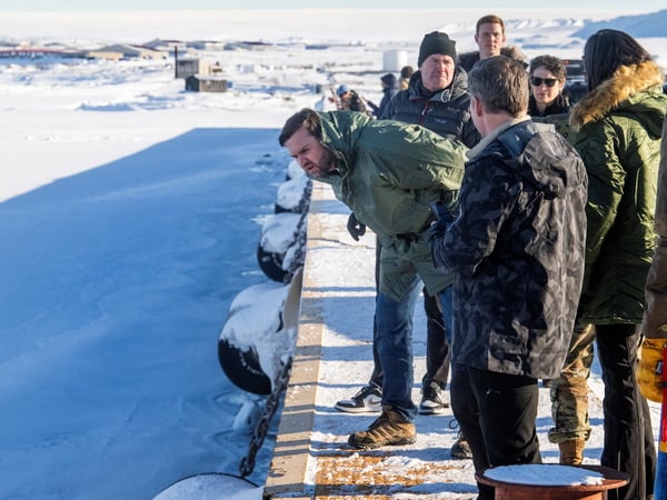 US Vice President JD Vance tours the US military's Pituffik Space Base in Greenland on March 28, 2025. JIM WATSON/Pool via REUTERS