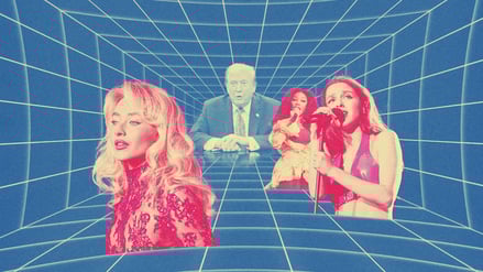 Donald Trump und Popstars (illustration).