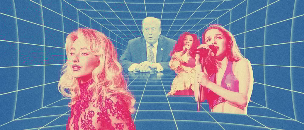 Donald Trump und Popstars (illustration).