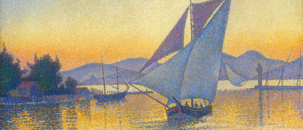Im Sommer holt das Barberini die Côte d’Azur nach Potsdam, mit Paul Signac. Hier: „Der Hafen bei Sonnenuntergang“, 1892.