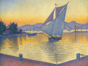 Im Sommer holt das Barberini die Côte d’Azur nach Potsdam, mit Paul Signac. Hier: „Der Hafen bei Sonnenuntergang“, 1892. 