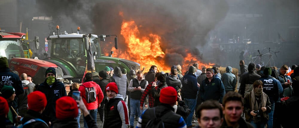 Bauern-Protest in Brüssel.