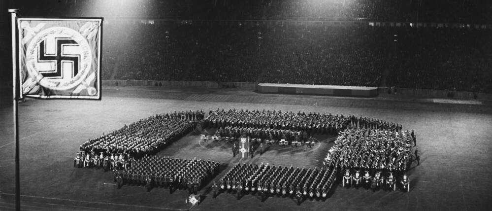 Eine Militärkapelle im Olympiastadion während der Sommerspiele.