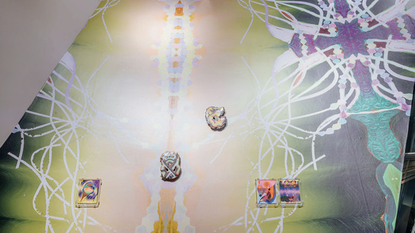 Die Installation von Kerstin Brätsch im Café des Museums Marta Herford.