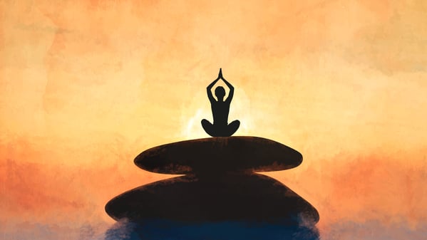 Illustration einer meditierenden Person.