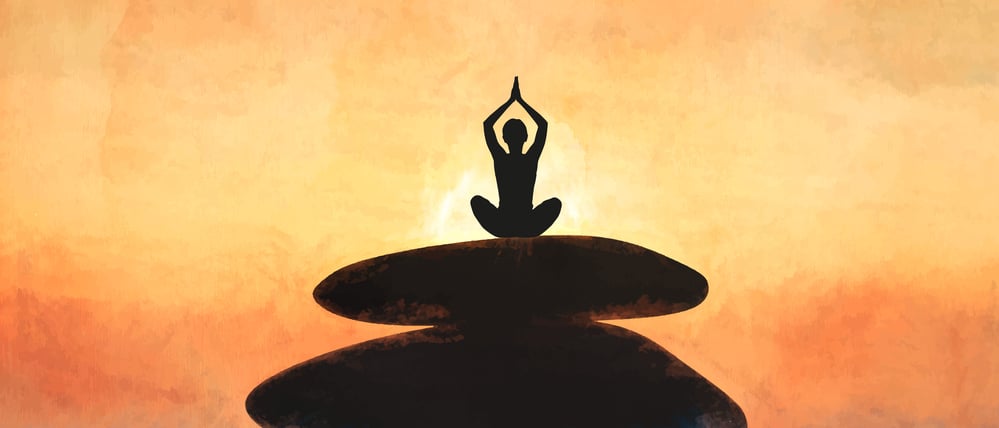 Illustration einer meditierenden Person.