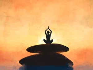 Illustration einer meditierenden Person.