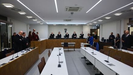 Richterin Doris Husch (M) führt den Vorsitz im Kammergerichts-Prozess gegen insgesamt vier mutmaßliche Mitglieder der radikal-islamistischen Hamas.