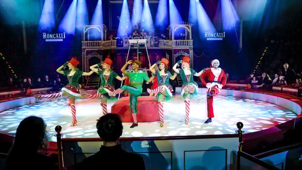 Das bewährte Roncalli Ballett macht zwischen den Zirkusnummern Stimmung.