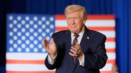 US-Präsident Donald Trump spricht bei einer Wahlkampfveranstaltung in Rocky Mount, North Carolina.