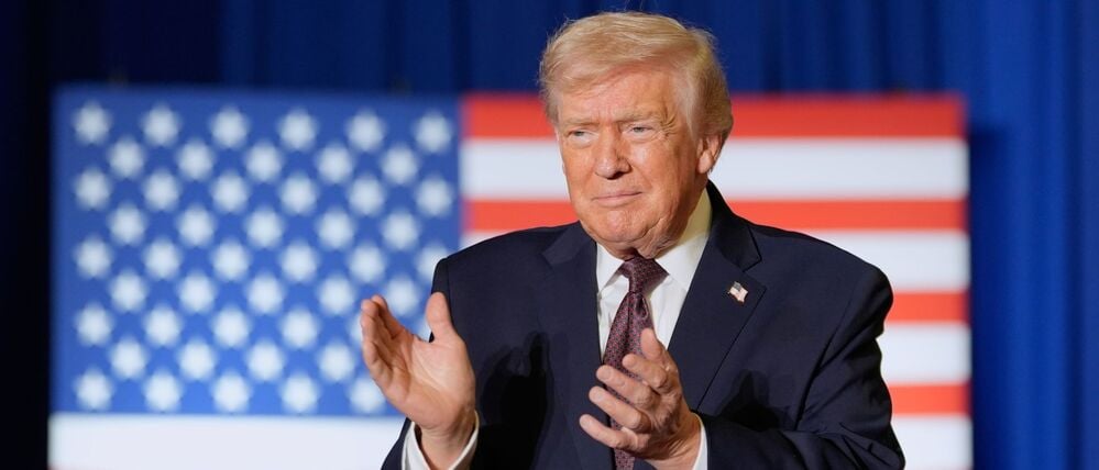 US-Präsident Donald Trump spricht bei einer Wahlkampfveranstaltung in Rocky Mount, North Carolina.