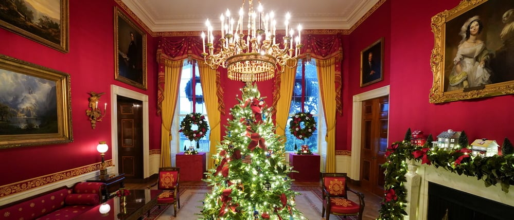 Weihnachtsdeko im Weißen Haus in Washington.