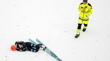 Selina Freitag sprang weit, stürzte dann aber.