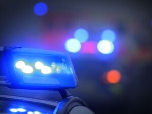 Ein Polizeiauto mit eingeschaltetem Blaulicht. (Symbolbild)