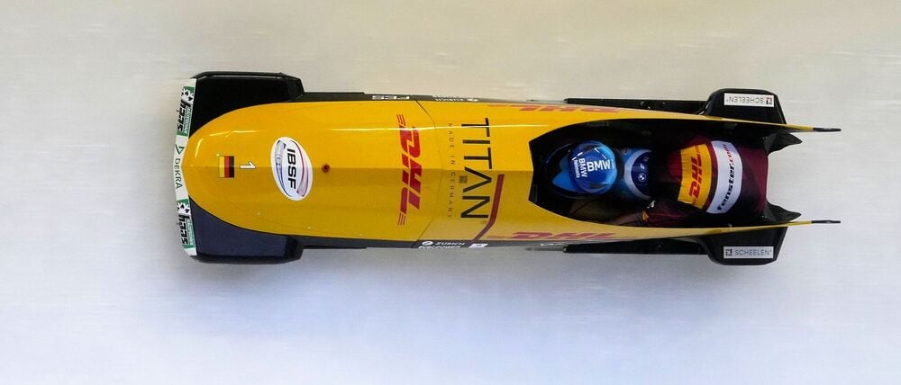 Johannes Lochner und Georg Fleischhauer holen im vierten Zweierbob-Rennen den dritten Sieg.