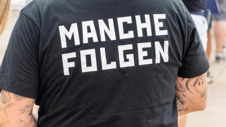 T-Shirt eines Rammstein-Fans im Berliner Olympiastadion am 15. Juli. 
