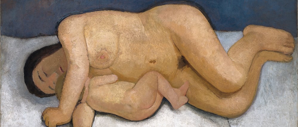 Paula Modersohn-Becker, „Liegende Mutter mit Kind II“, 1906.