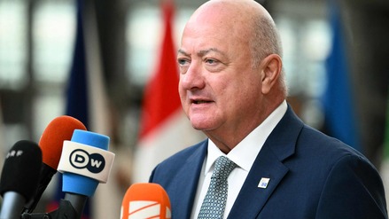 Der österreichische Kanzler Christian Stocker in Brüssel. 