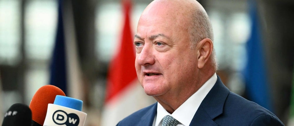 Der österreichische Kanzler Christian Stocker in Brüssel. 