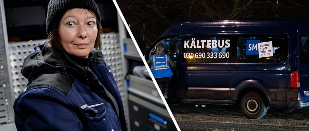 Eine Nacht mit dem Kältebus durch die Winternacht in Berlin.