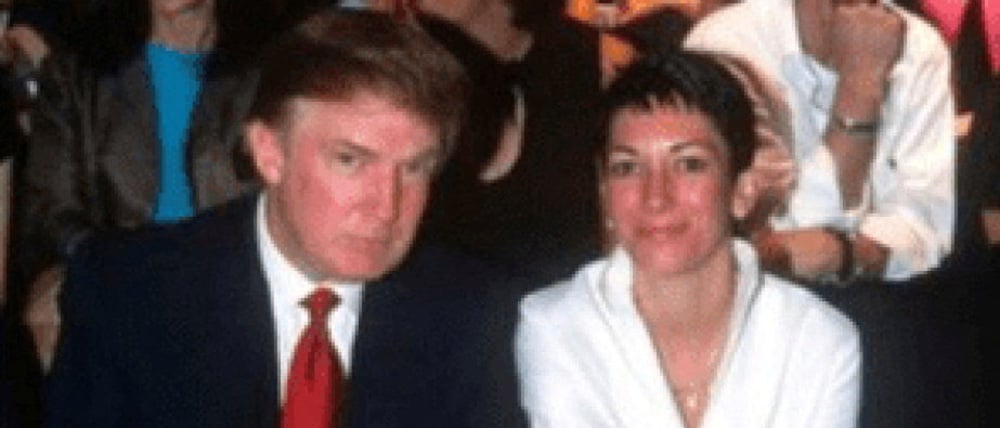 Ghislaine Maxwell and Donald Trump auf einem undatierten Foto. 
