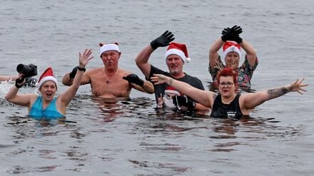 Zu Weihnachten wird im Senftenberger See gebadet. 