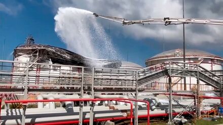 In der Region Krasnodar hat ein ukrainischer Drohnenangriff erneut ein Lager mit Erdölprodukten getroffen. (Archivbild)