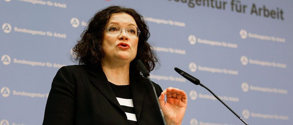 ARCHIV - 03.01.2023, Bayern, Nürnberg: Andrea Nahles, Vorstandsvorsitzende der Bundesagentur für Arbeit (BA). (zu dpa: «Weniger Azubi-Stellen - Nahles warnt vor falscher Richtung») Foto: Daniel Löb/dpa +++ dpa-Bildfunk +++