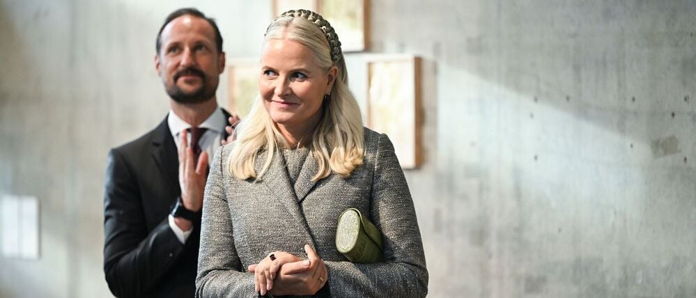 Der norwegische Kronprinz Haakon und Kronprinzessin Mette-Marit kommen zu einer Veranstaltung.