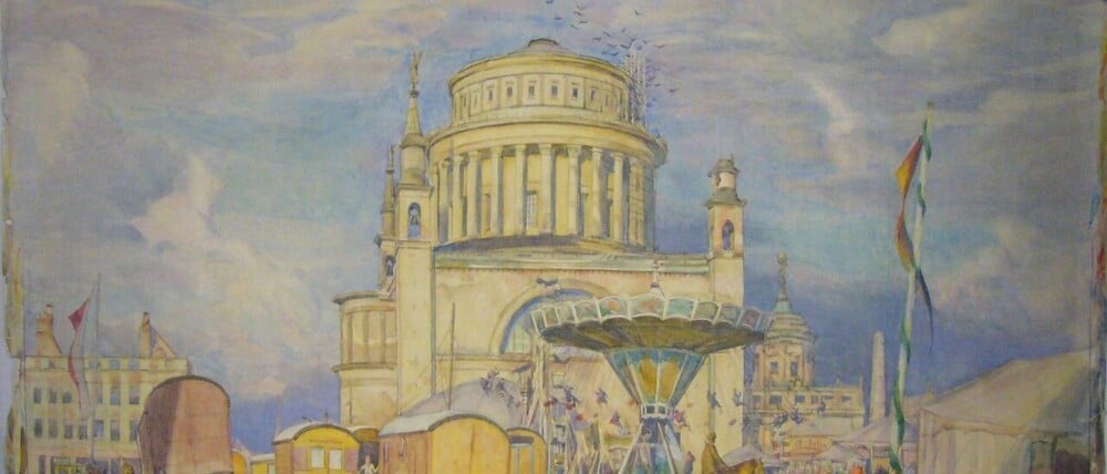 Otto Heinrichs „Rummel vor der zerstörten Nikolaikirche in Potsdam“ aus dem Jahr 1951 ist eine der restaurierungsbedürftigen Arbeiten.