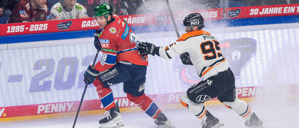 Für die Eisbären (hier mit Yannick Veilleux) endete das Heimspiel gegen Wolfsburg enttäuschend.