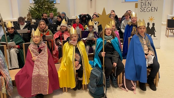 Eine Sternsinger-Gruppe aus Kladow.
