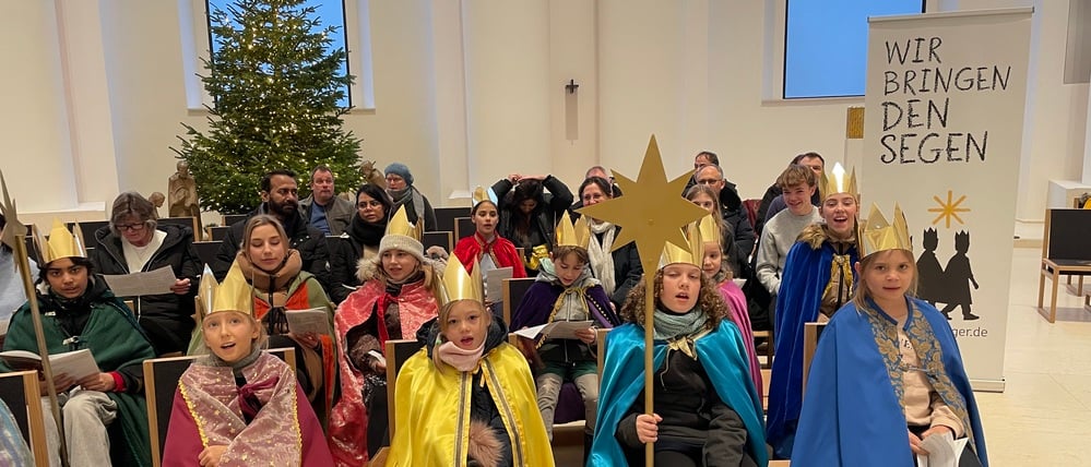 Eine Sternsinger-Gruppe aus Kladow.