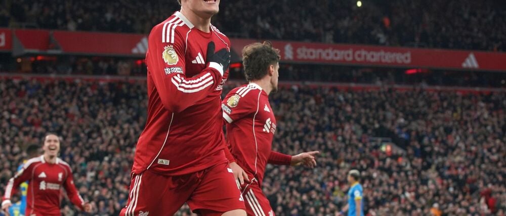 Florian Wirtz konnte endlich sein erstes Tor für den FC Liverpool feiern.