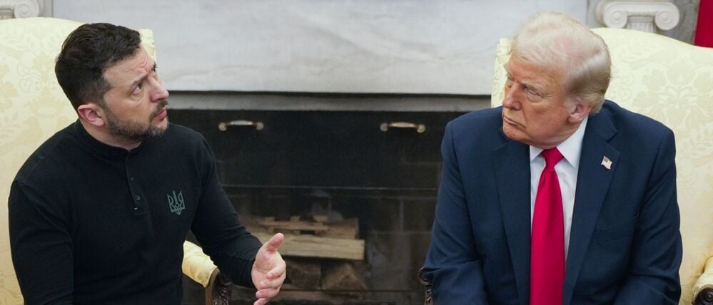 Wolodymyr Selenskyj und Donald Trump (v.l.) bei einem Treffen im Weißen Haus im Februar.