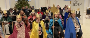 Eine Sternsinger-Gruppe aus Kladow.