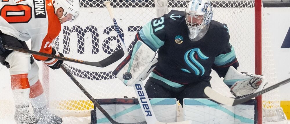 Seattles Torwart Philipp Grubauer zeigte gegen Philadelphia eine starke Leistung.