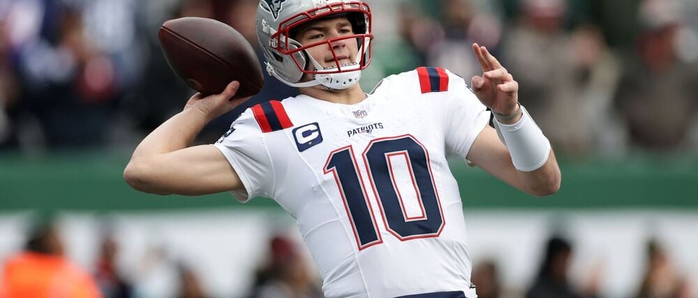 Quarterback Drake Maye war entscheidend am Sieg der New England Patriots gegen die New York Jets beteiligt.