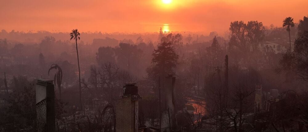 Die Verwüstung durch das Palisades-Feuer in Los Angeles. (Archivbild)