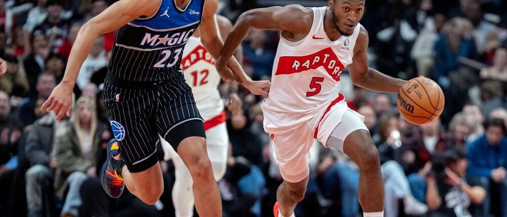 Tristan da Silva (links) verlor mit Orlando gegen Toronto trotz 21-Punkte-Führung.
