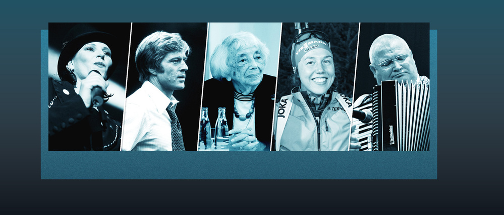 Verstorbene 2025: v.l.: AnNa R. von der Berliner Band Rosenstolz, Robert Redford, Margot Friedländer, Laura Darmer, Horst Krause