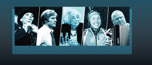 Verstorbene 2025: v.l.:  AnNa R. von der Berliner Band Rosenstolz, Robert Redford, Margot Friedländer, Laura Darmer, Horst Krause