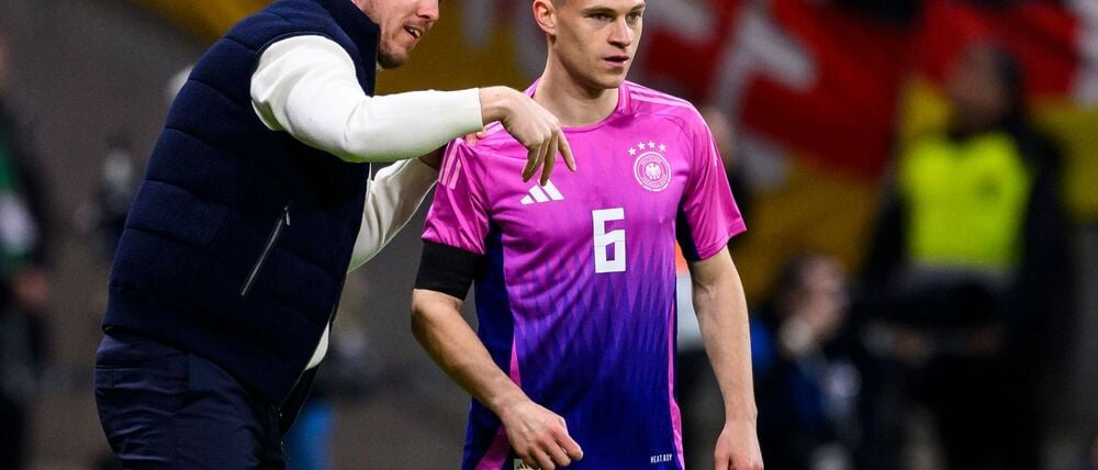 Der Bundestrsainer und sein Kapitän, Julian Nagelsmann (l) und Joshua Kimmich (r). (Archivbild)