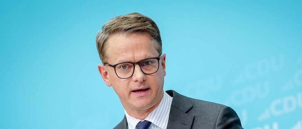 Carsten Linnemann, CDU-Generalsekretär, gibt nach den Gremiensitzungen seiner Partei in der CDU-Zentrale eine Pressekonferenz (Archivbild).