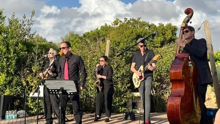 Die Checkpoint-Band, von links: Naomi Fearn, Stephan Wiehler, Anke Myrrhe, Thomas Wochnik und Lorenz Maroldt. 