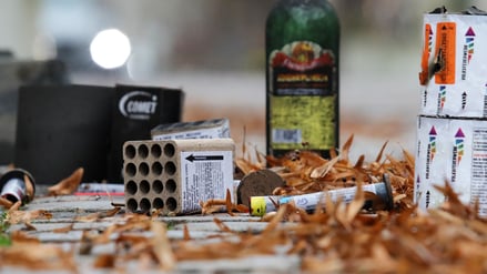 Rest von Silvesterfeuerwerk in Potsdam (Symbolfoto).