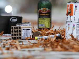 Rest von Silvesterfeuerwerk in Potsdam (Symbolfoto).
